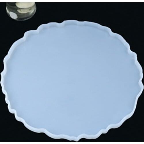 33.5x33cm Big Irregular Fruit Disc Big Plate Crystal Epoxy Resin Mold for DIY Crafts Handmade Round Tray Casting Silicone Mould