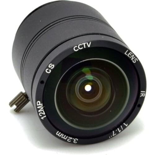 4K 12MP UHD 3.2mm 1/1.7" F2.0 CS Mount Fixed Iris 131 degrees wide Angle lens For Smart security IP CCTV Camera SL-HD3220MP