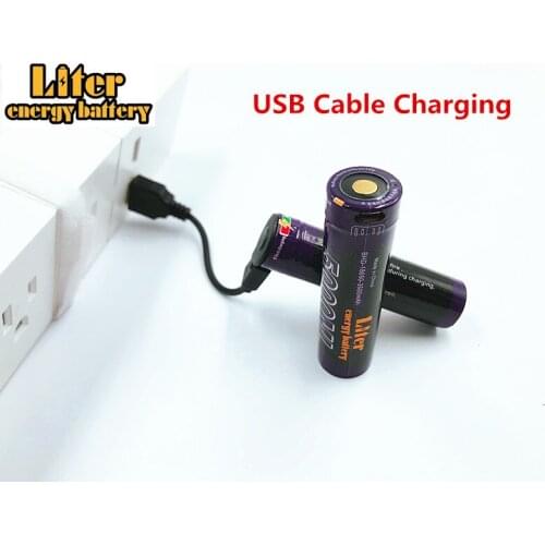 8PCS Liter energy battery USB 5000ML Li-ion Rechargebale battery USB 18650 3500mAh 3.7V Li-ion battery + USB wire