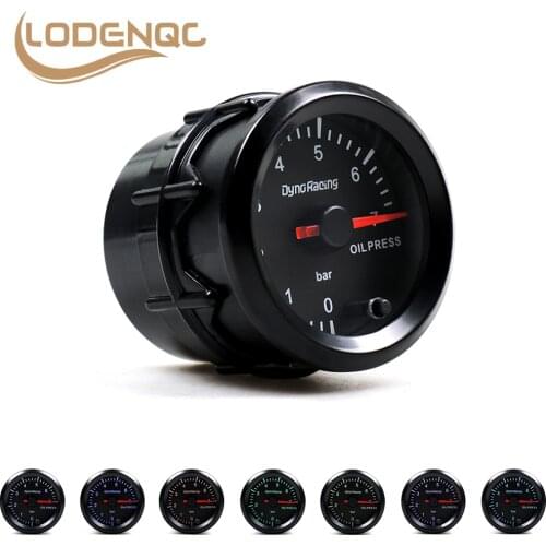 Lodenqc Car Meter Oil Pressure Gauge 7 Colors LED 0-7 BAR Oil Press Meter High Speed Motor With Sensor