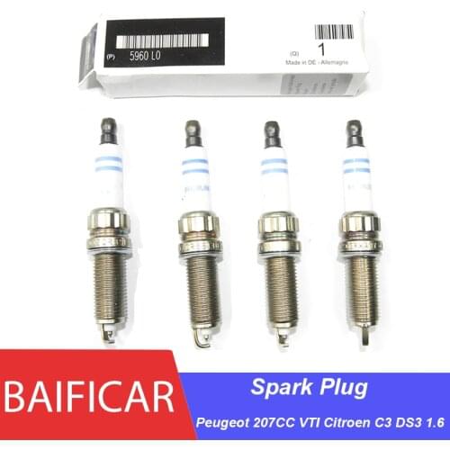 Baificar Brand New Genuine 4 Pcs Spark Plug 9667005080 5960L0 For Peugeot 207CC VTI Citroen C3 DS3 1.6