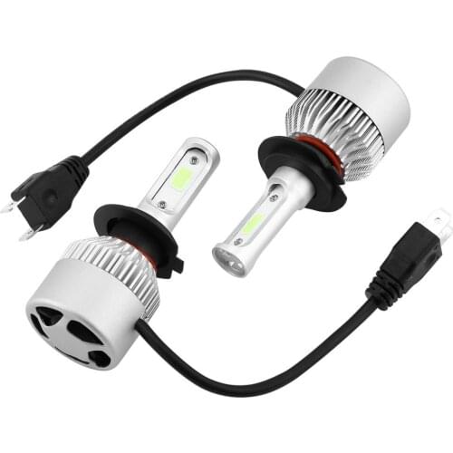 2 Pcs 72W Ice Blue Light Led Headlight 6500K 7600LM S2 COB High Power Headlight Car Hi/Lo Beam Auto Bulbs