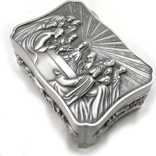 The Last Supper of The Catholic Holy Goods Collection Box Catholicism Storage Box Tin Caddy Prayer Beads Holy Cards Jesus Church