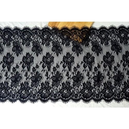 Wide 55cm 3M long eyelash lace trim traditional wedding lace fabric off white Table Cloth DIY Craft material