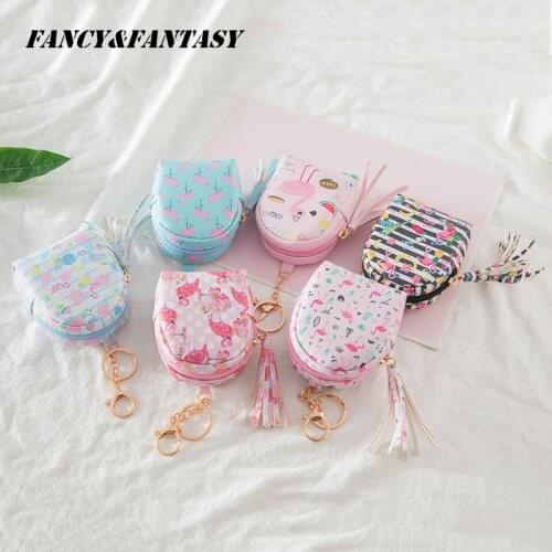 Fancy&Fantasy Hot selling Flamingo Bag Shaped Keychain Coin Purse Zipper Small Wallet Keychain Handbag Purse Pendant Jewelry