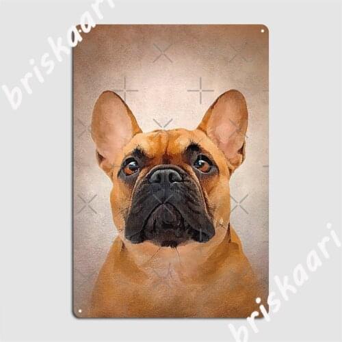 French Bulldog Black Mask Fawn Dog Metal Signs Cinema Kitchen Club Bar Funny Plates Tin sign Posters