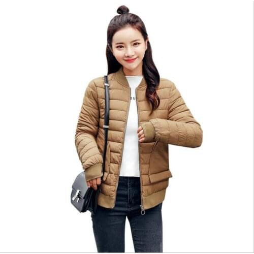 Fashion Autumn Winter Women Thin Short Parkas 2018New Long Sleeve Down Cotton Jacket Female Winter Coats Mujer Warm Parkas Q759