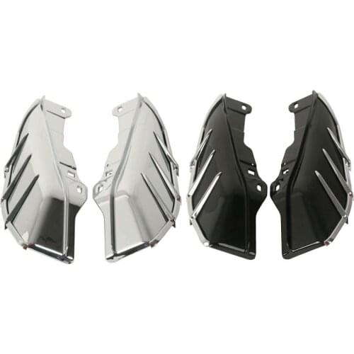 Motorcycle Black/Chrome ABS Mid-Frame Air Deflector+Trims For Harley Electra Street Glide Ultra Limited FLTR FLHX FLHXS 09-16