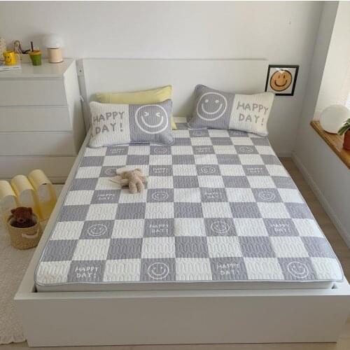 Soft Printed Latex Mattress with Pillowcase in the Home Air-Conditioned Room Skin-Friendly and Breathable Bed Cover