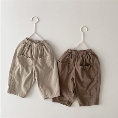 2021 new girls boys corduroy long pants cotton autumn cool kids pants