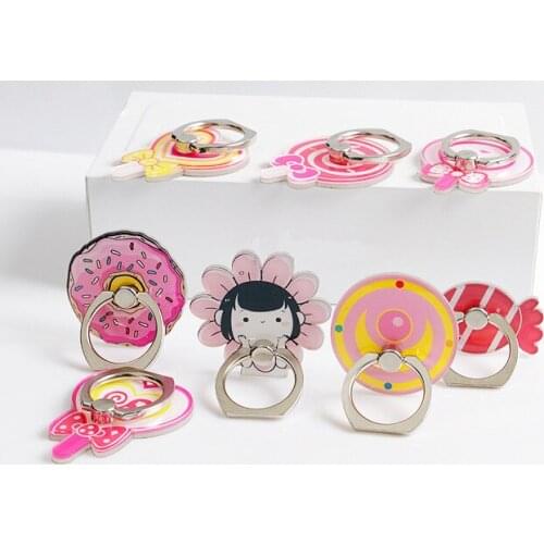 New Top Quality ABS Universal cute mobile phone holder Stand Rings Finger Ring Holder Cute Candy Donuts Series Christmas Gift