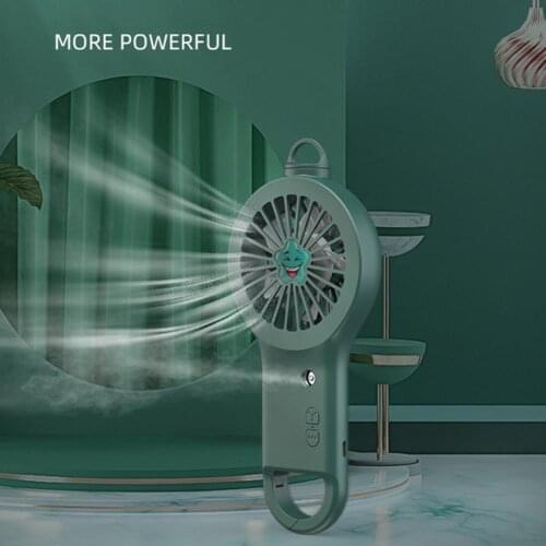 Cool Fan Mini USB Rechargeable Adjustable Buckle Humidification Design Handheld Office Outdoor Misting Air Cooler Fan