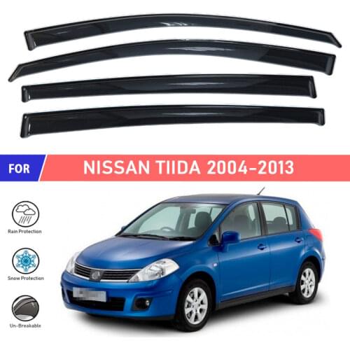Window deflector for Nissan Tiida 2004- Hatchback car window deflector wind guard vent sun rain visor cover car decor