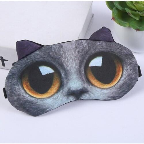 2Pcs/Lot 3D Sleep Mask Natural Sleeping Eye Mask Eyeshade Cover Cute Dog Cat Soft Blindfold Travel Eyepatch For Men And Women