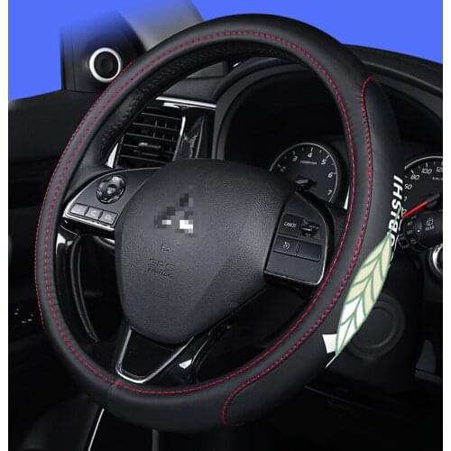 Car Steering Wheel Cover Anti-Slip for Mitsubishi ASX Attrage Mirage Xpander Lancer Triton Pajero Sport Logo 38cm Accessories