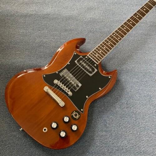 Free delivery, customized high quality electric guitar, rosewood fingerboard Brown Guitar,chrome-plated hardware,2 P90 pickups