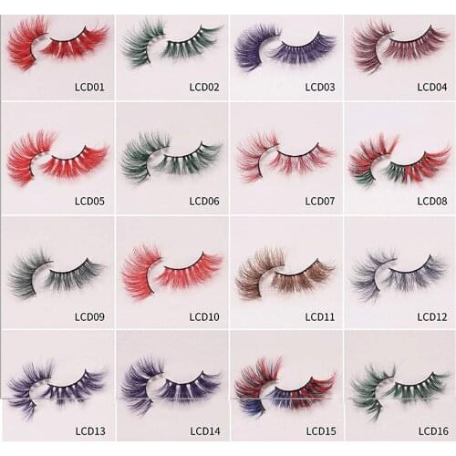 30/50pcs 25mm colorfull mink lashes wholesale 5D high quality Cruelty Free reuse 100% hand made soft mink eyelashes without box