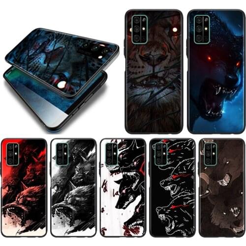 Animal Totem Wolf Lion Silicone Cover For Huawei Honor 10i 10 9C 9A RU 9X 9N 9S 9 Pro Lite Play 3E V9 Black Phone Case