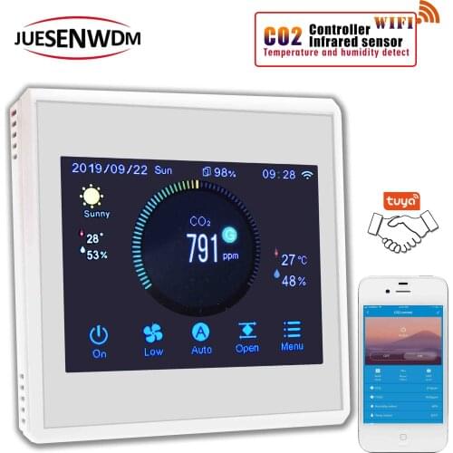 Ventilation System Filter Alarm Nather NDIR WIFI CO2 Sensor Module for 3 Speed Fan Relay Output