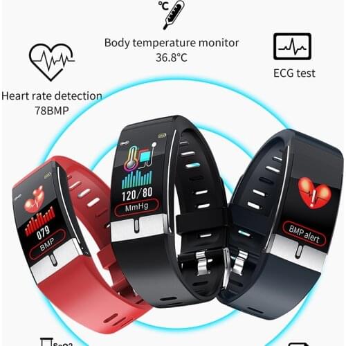 Smart Watch E66 Body Temperature ECG PPG Heart Rate Blood Fitness Tracker Bracelet Smart Band Men Women PK T1