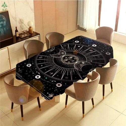 The Sun And Moon Hang In Interstellar Space Barbecue Picnic Home Party Table Cloth