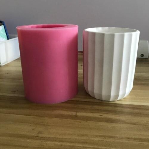 Top Round Silicone Pen Holder Round Pot Silicone Molds for Cement DIY Concrete Clay Vase Mold