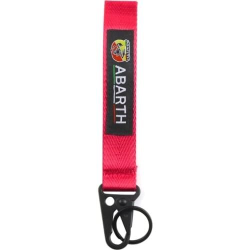 High quality Ribbon Webbing Car key ring Nylon Webbing Keychain with hawk buckle key ring for fiat abarth punto 500 Accessories