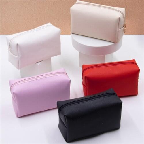 Girls Cute Cosmetic Bag PU Leather Makeup Handbag Women Travel Toiletry Storage Pouch Waterproof Organizer Make Up Case
