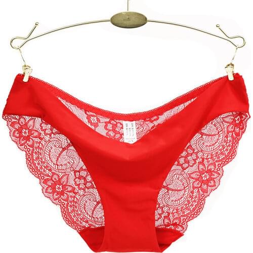 Womens Invisible Underwear Spandex Crotch Intimate Women Sexy Lace Panties Ladies Seamless Pantys Underpants Plus Size Lingerie