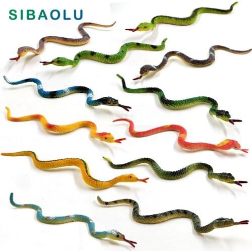 12pcs Simulation mini snake figurine Reptile Animal model home decor miniature fairy garden decoration accessories modern statue