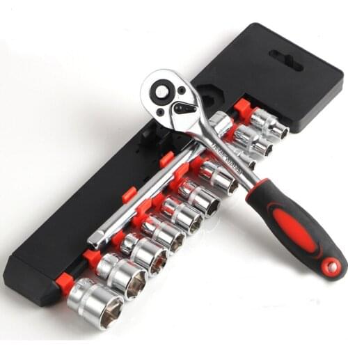 12pcs/set 3/8" 8-21mm Universal Socket Wrench Set CR-V Metric Sockets Kit with Wrenches Extension Rod Car Repair Tools Set