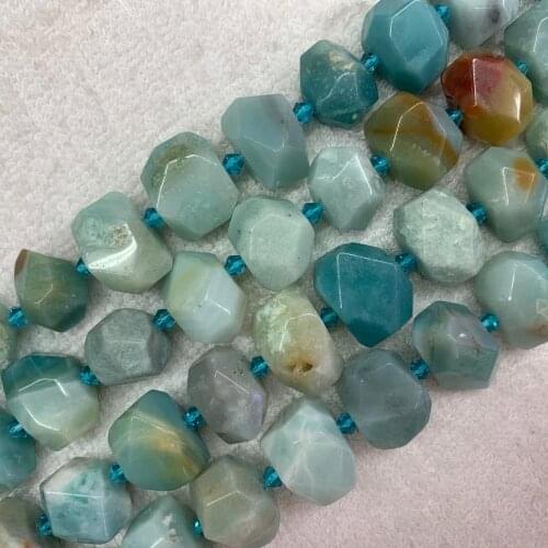 16-18mm oval faceted blue amazonite stone beads natural gem stone beads DIY spacer beads for jewelry making strand 15" wholesale
