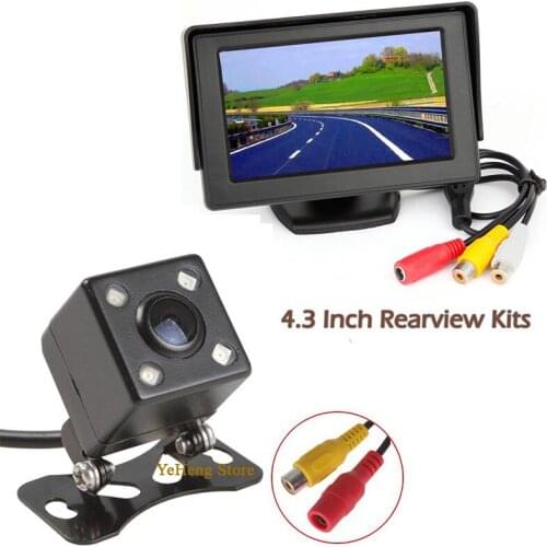 170 reverse camera CCD Wide angle Camera Rear View Waterproof Car Backup Car Camera with 4.3 Inch Color LED Car Mirror Monitor