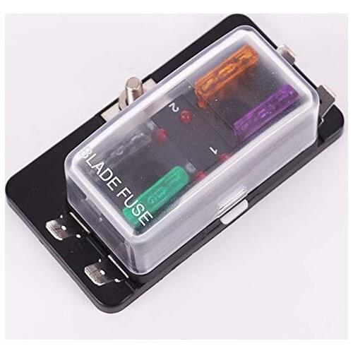 DC 12-32V 4 Way Terminals Circuit Car Boat Auto Blade ATY Fuse Block LED Illuminated Warning ATC with fuse and spade terminals