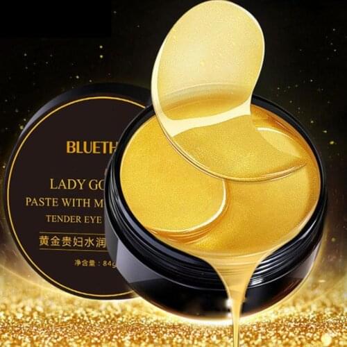 60pcs Natural Seaweed Crystal Collagen Moisturizing Green Algae Eye Mask Gold Collagen Mask Anti-Aging Wrinkle Eye Cream