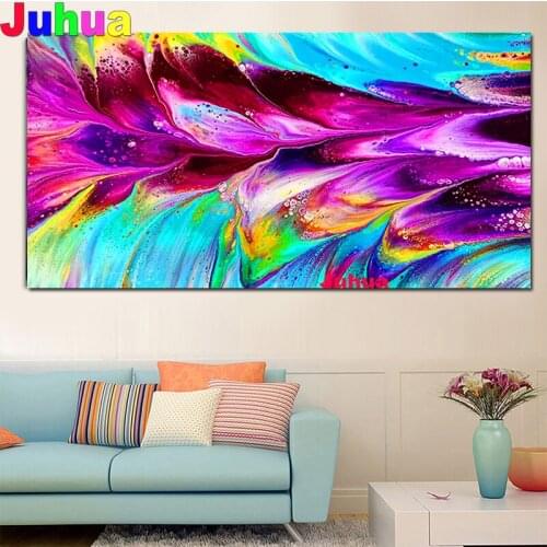 Abstract Waves full round square diamond embroidery Handworke Puzzle Diy Full Display diamond painting mosaic Colorful Wall Art