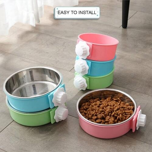 Pet Cat Accessories Stainless Steel Cat Food Bowl Puppy Dog Bowl Anti-Overturning Hanging Dog Food Bowl Platos Para Perros
