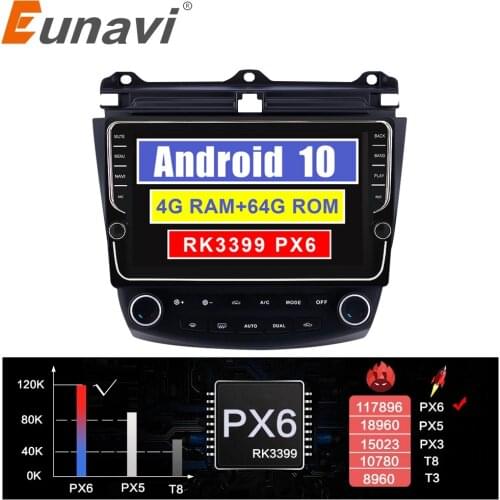 Eunavi 2 din Android 4G 64GB Car Multimedia Radio Player For Honda Accord 7 2003-2007 Auto stereo GPS Navigation NO DVD CD