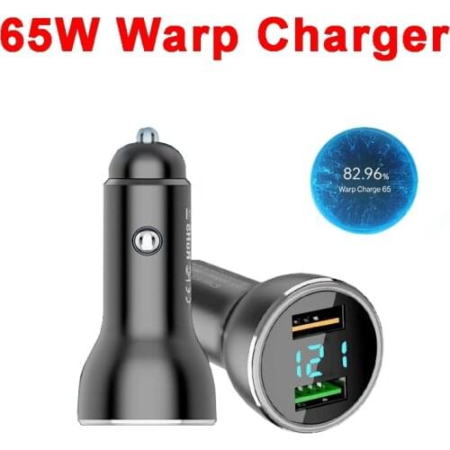65W Warp Car Charger for OnePlus 9 Pro 9R 8T 20W Dash /30W Warp Fast Charging Adapter for OnePlus 8 Pro 8 1+7T 6T 1+5