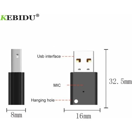 KEBIDU Car USB Bluetooth Receiver Audio Receiver Bluetooth 5.0 Wireless Adapter for MP3 music Player for Wireless Mouss keyboar