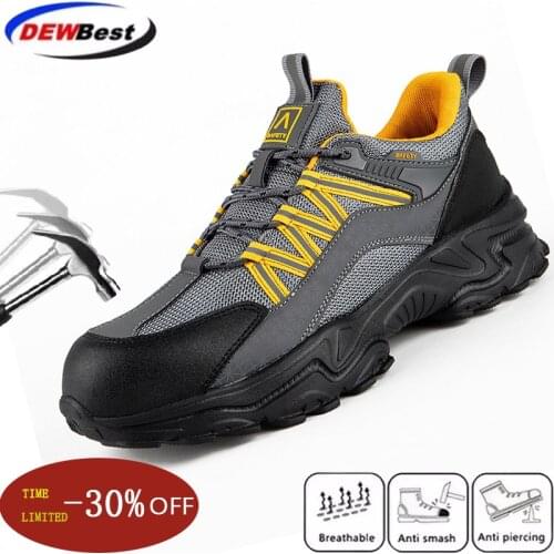 Safety sports shoes Lightweight mens safety shoes Steel toe cap work shoes Anti-puncture and anti-smashing protective shoes