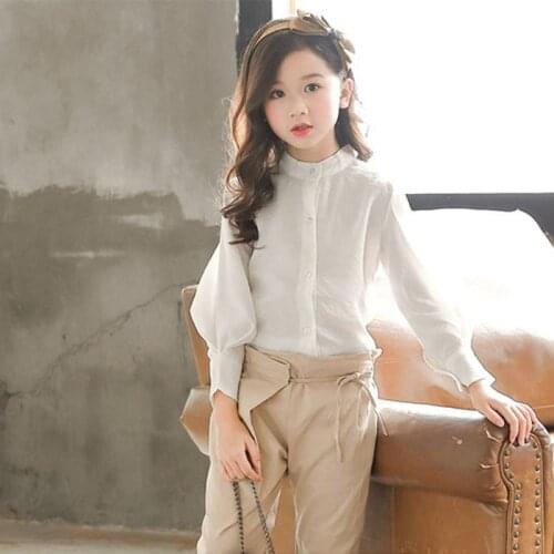 High Quality Girls Blouses Autumn Spring Kids Girls Tops School Blouses 100% Cotton Girl Clothes shirts for kids girls 2020