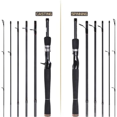 CAPACI Carbon Small Sea Pole Fiber Telescope Fishing Rod Travel Spinning Fishing Pole SPINNING CAPACI 2.1M/2.4M/2.7M New