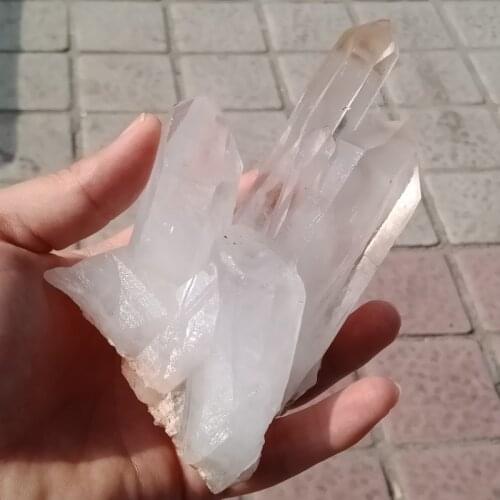 Dhxyzb 300-1000g Natural white crystal clear cluster Original Stone Quartz Mineral Specimen rock Raw Gemstone reiki Healing