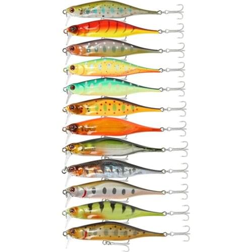 NEW 12PCS Hard Minnow Fishing Wobbler Lure Plastic Crankbait Topwater Pesca 10cm 12G Quality Hooks Fishing Tackle
