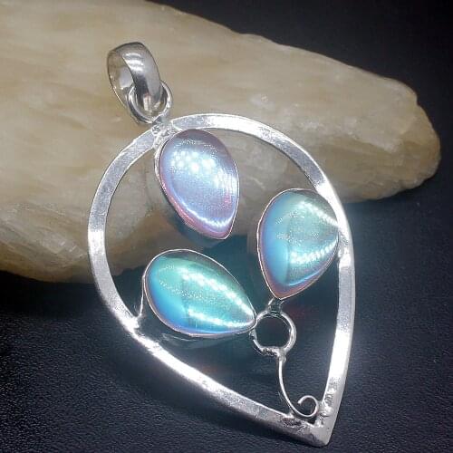 Gemstonefactory Jewelry Big Promotion 925 Silver Dazzling Colorful Three-stone Topaz Women Ladies Gifts Necklace Pendant 0334