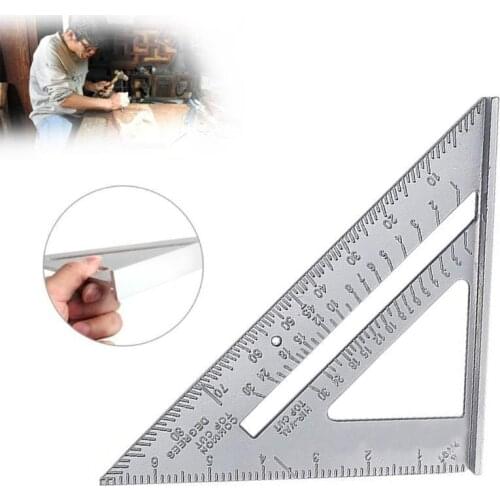 Measurement Tools Aluminum Alloy Carpenter Ruler Speed Square Protractor Miter Framing Tri-square Line Scriber Saw Guide