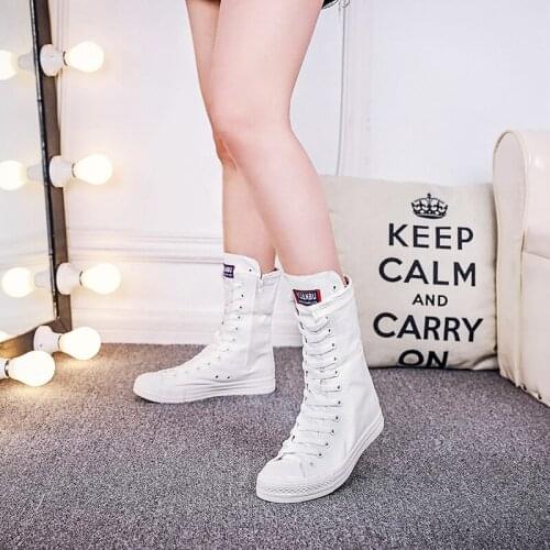 High Top Wedges Sneakers 2021 Casuales Canvas Black White Shoes Women Flat Fashion Sport Shoes Woman Sneakers Femme Boots