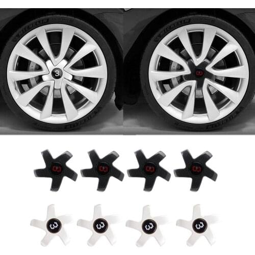 Five Claw Wheel Center Caps For Model 3 18 Inch Wheel Hub Cover Carbon Fiber Kits Wheel Hub Covers Car Decoration Modification
