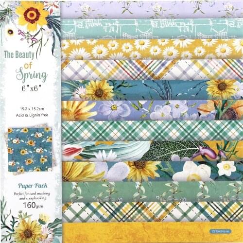 KSCRAFT 12 Sheets The Beauty Spring Scrapbooking Pads Paper Origami Art Background Paper Card Making DIY Scrapbook Paper Craft